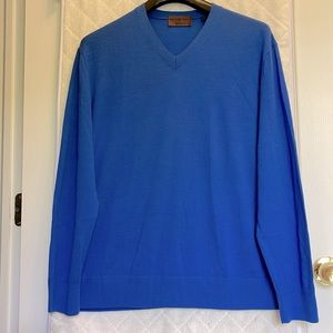 Men’s Sweater, Blue, Merino Wool, XL/54